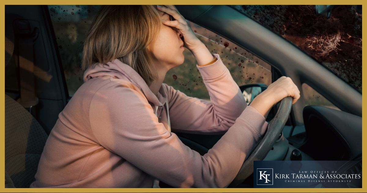 Woman driver who got into an accident